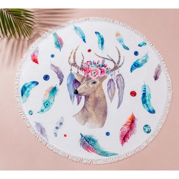 Фото - Рушник пляжний MirSon №5050 Summer Time Fallow-deer 150x150 см (2200003180633)